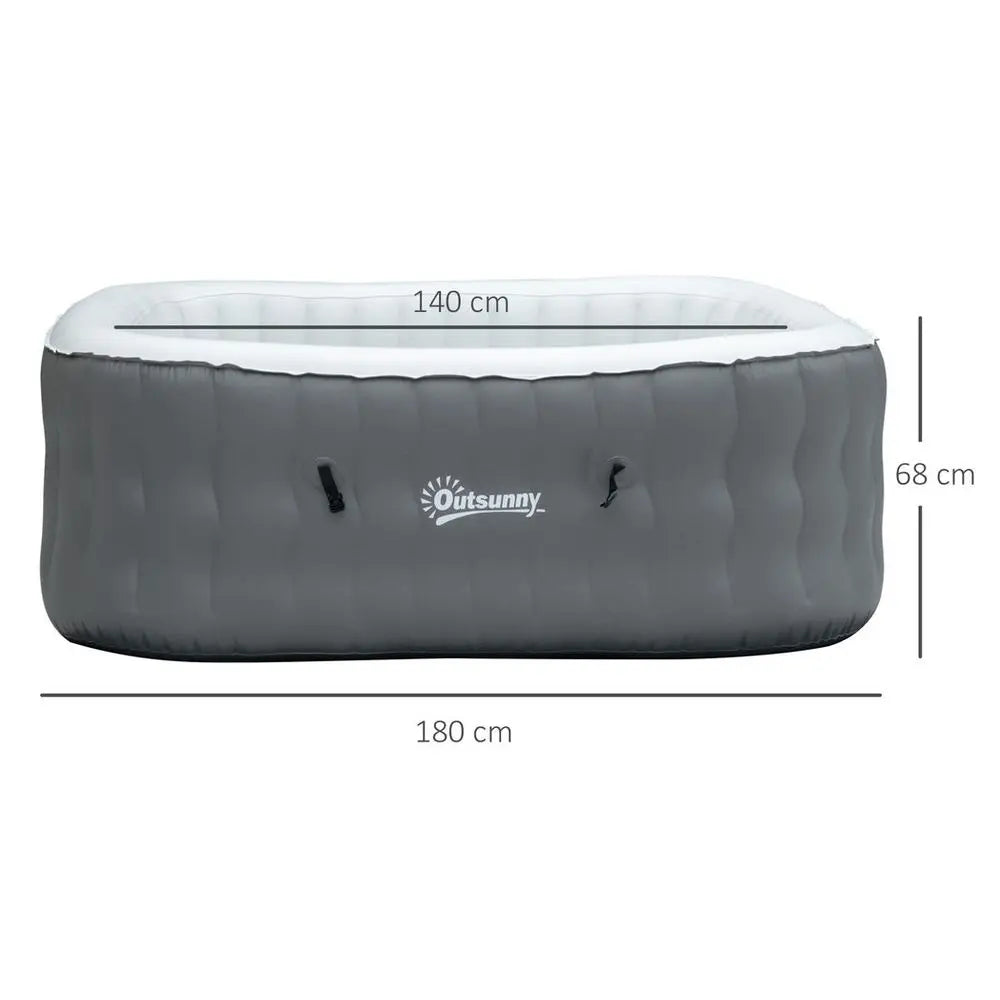 Relax In Style With This Inflatable Hot Tub Spa, 4-6 Person, Grey, Perfect For Camping Trips