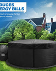 Black Circular Hot Tub Cover On Grass For Custom Inflatable Hot Tubs Insulation Lid