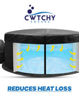 Custom Inflatable Hot Tub With Black Insulating Cover And Blue Interior For Heat Retention