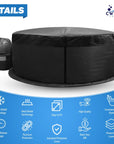 Black Inflatable Hot Tub Insulation Lid With Attached Pump Unit For Optimal Spa Maintenance