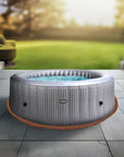 Hot Tub On Patio With Wave Spa Atlantic And Insulated Hot Tub Mat For Extra Comfort
