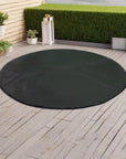 Insulated Hot Tub Mat For Wave Spa: Black Round Rug On Wooden Deck - Perfect For Wave Spa Atlantic