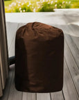 Egg Pump Insulated Cover: a Brown Bean Bag Sitting On a Wooden Deck For Pump Protection