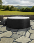 Inflatable Intex Purespa Hot Tub With Insulated Hot Tub Jacket On a Stone Patio