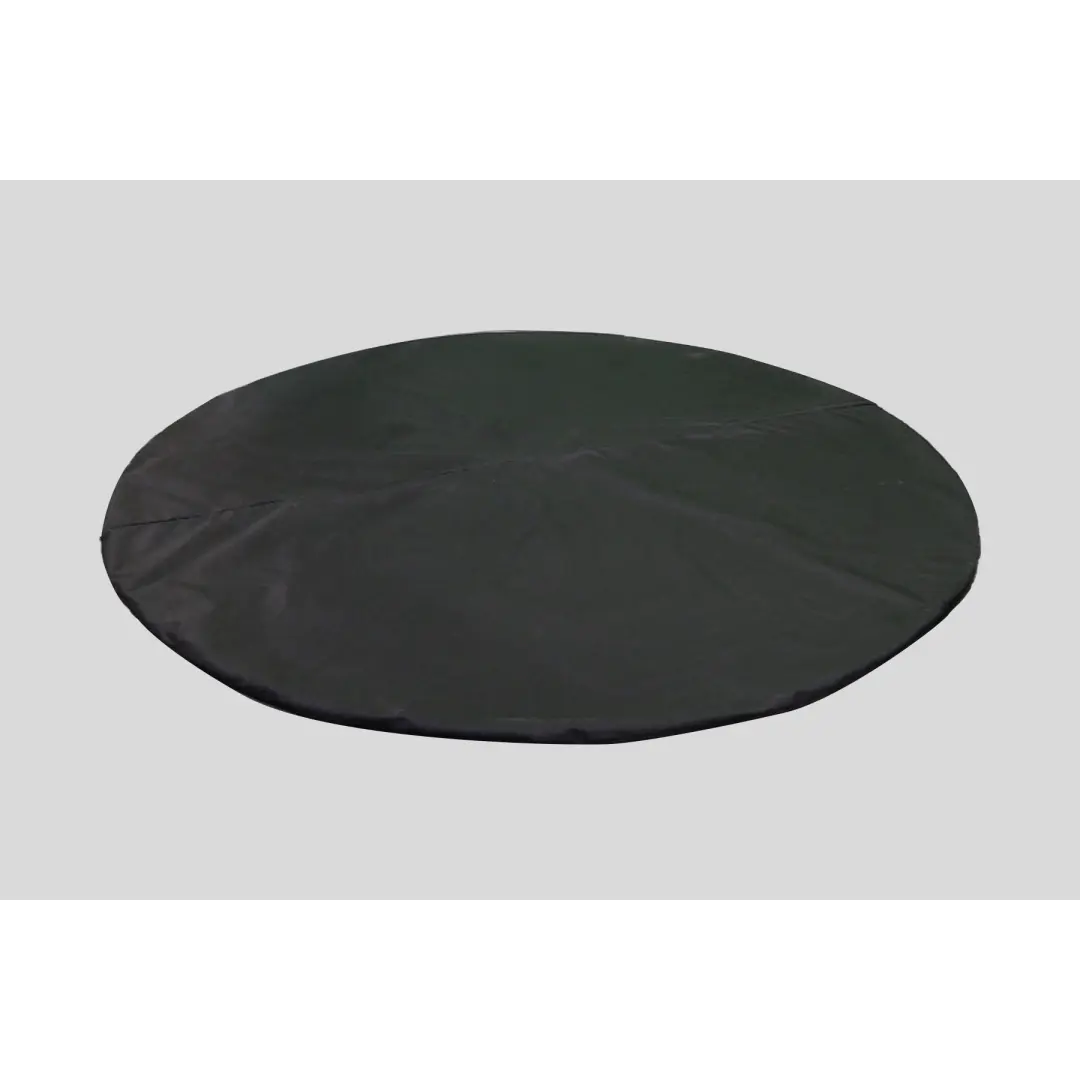 Circular Black Mat For Under Tub Or Under Pump Applications On a Neutral Surface