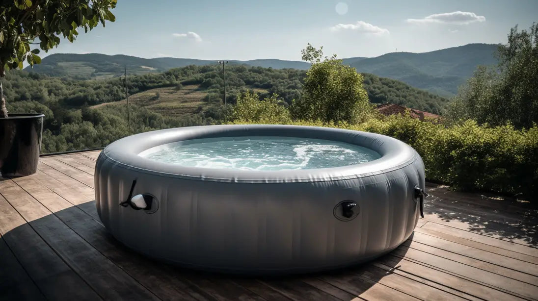 Hot Tub On Wooden Deck With Mountain View: Hot Tub Cover Article