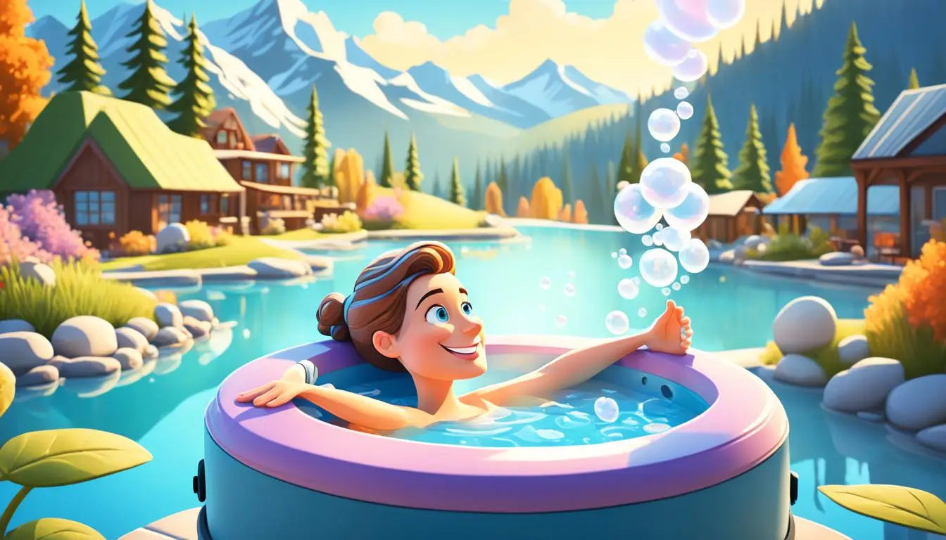 A Girl Enjoying a Hot Tub Session With Floating Bubbles To Boost Creative Thinking.