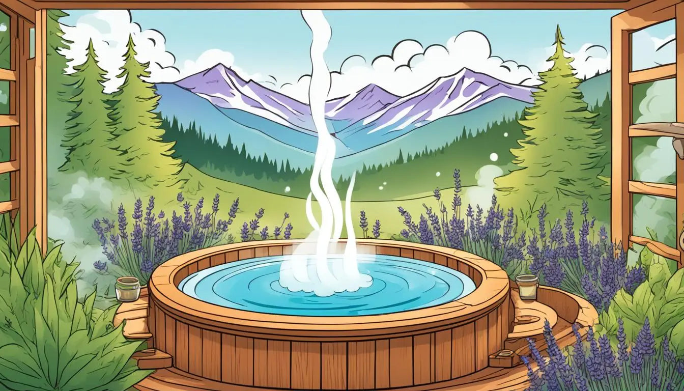 Hot Tub Experience With a Waterfall, Enhanced By Adding Aromatherapy And Essential Oils.