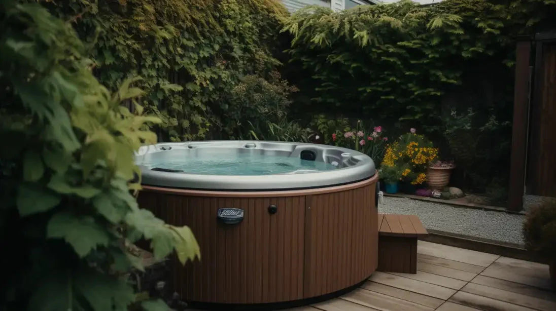 A Relaxing Hot Tub In a Garden, Emphasizing Safety And Enhancing The Hot Tub Experience.