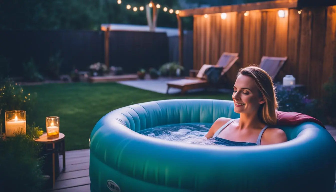 A Woman In a Hot Tub With a Lit Candle, Focusing On Hot Tub Safety For Overnight Use In The Uk.