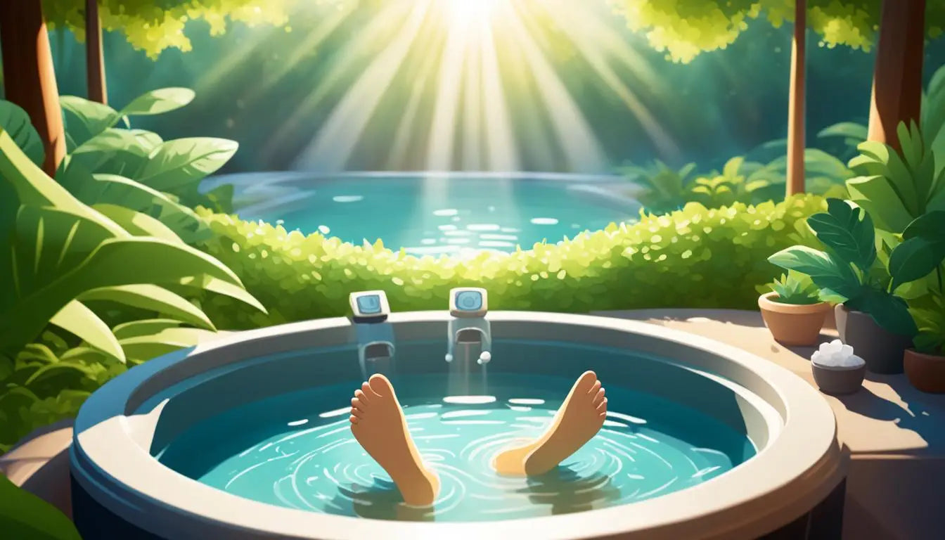 A Person’s Feet Soaking In a Hot Tub For Diabetes-friendly Hydrotherapy And Blood Sugar Control.