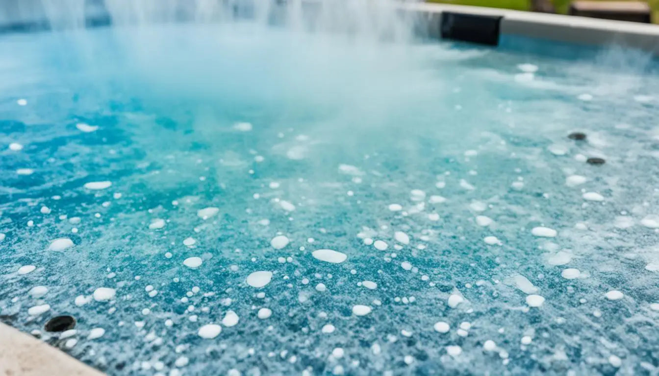 Hot Tub Water Bubbling In a Hot Pool, Indicating It’s Time To Change Your Tub Water.