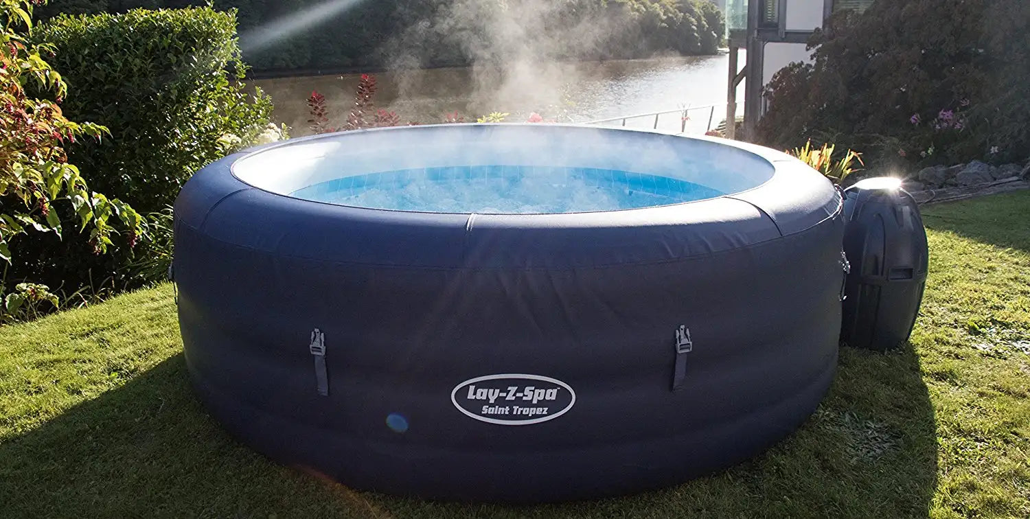 Large Inflatable Lay-z-spa Pool With Hot Tub Featuring Hydrojet Pro Technology.