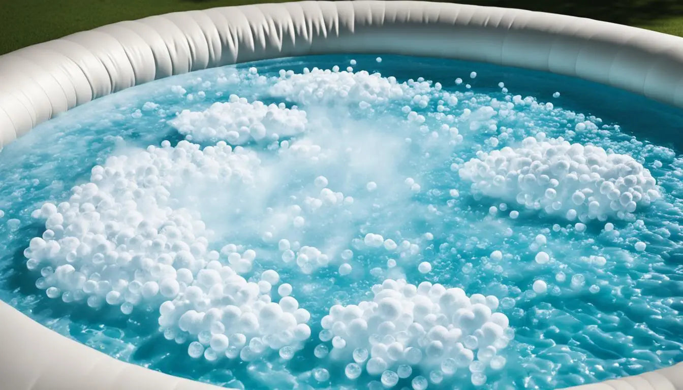 A Pool Filled With Bubbles From An Inflatable Hot Tub Treated With Top Sanitizers.