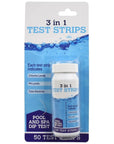 Close Up Of 3 In 1 Pool And Spa Dip Test Strips 50 Pack For Water Quality In Hot Tubs