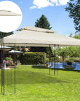 Large White Tent With Canopy And Blue Table - 3x4m Gazebo Replacement Roof Canopy