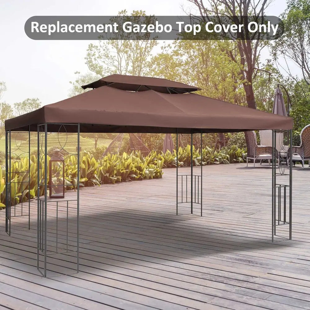 Polyester Cloth Gazebo Replacement 3x4m Canopy With Pa Coating And Sidewalls Sun Shelter