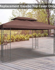 Polyester Cloth Gazebo Replacement 3x4m Canopy With Pa Coating And Sidewalls Sun Shelter