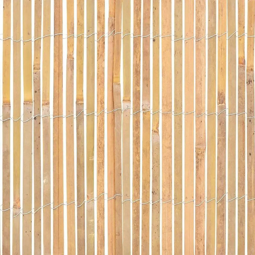 Close-up Of Bamboo Slatted Fence - Wooden Board Detail, Ideal Hot Tub Privacy Solution