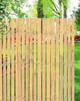 Bamboo Slatted Fence In Yard - Stylish Hot Tub Privacy Solution For Outdoor Areas