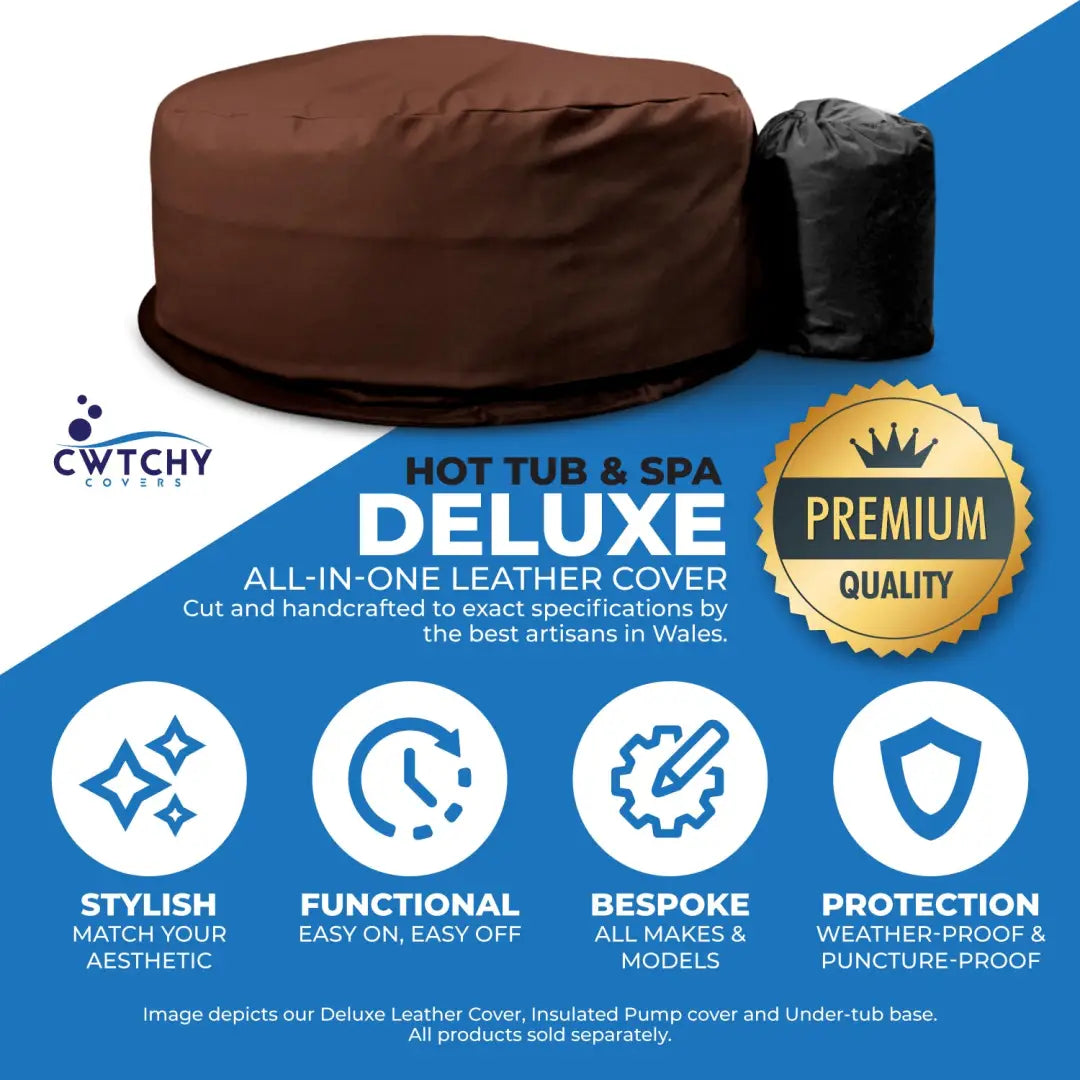 Cwtchy Covers - Deluxe Leather Hot Tub Cover | Handcrafted Thermal Wrap In Various Colors