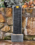 Elegant Hot Tub Fountain: Black Slate And Stone Base For a Serene Ambiance