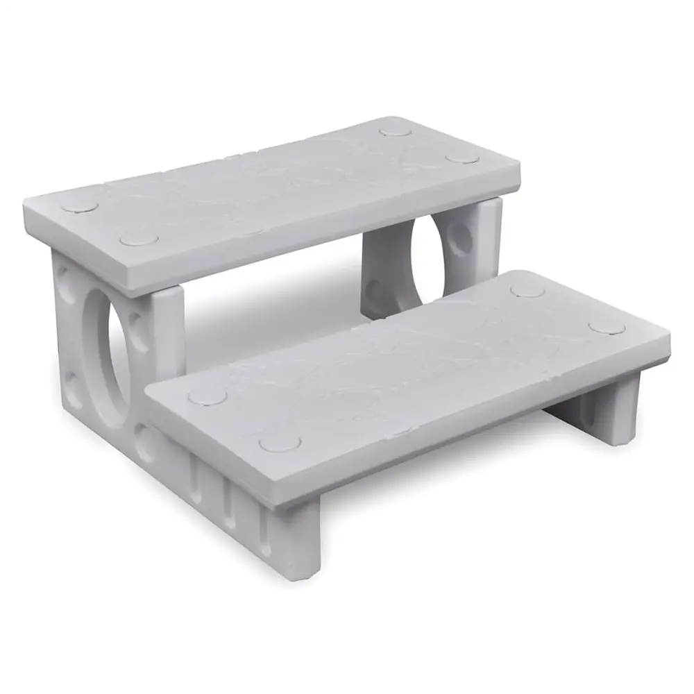 Grey Plastic Step Stool With Non-skid Surface, Perfect As White Spa Steps