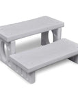 Grey Plastic Step Stool For Spa With Non-skid Surface, Displayed As White Spa Steps