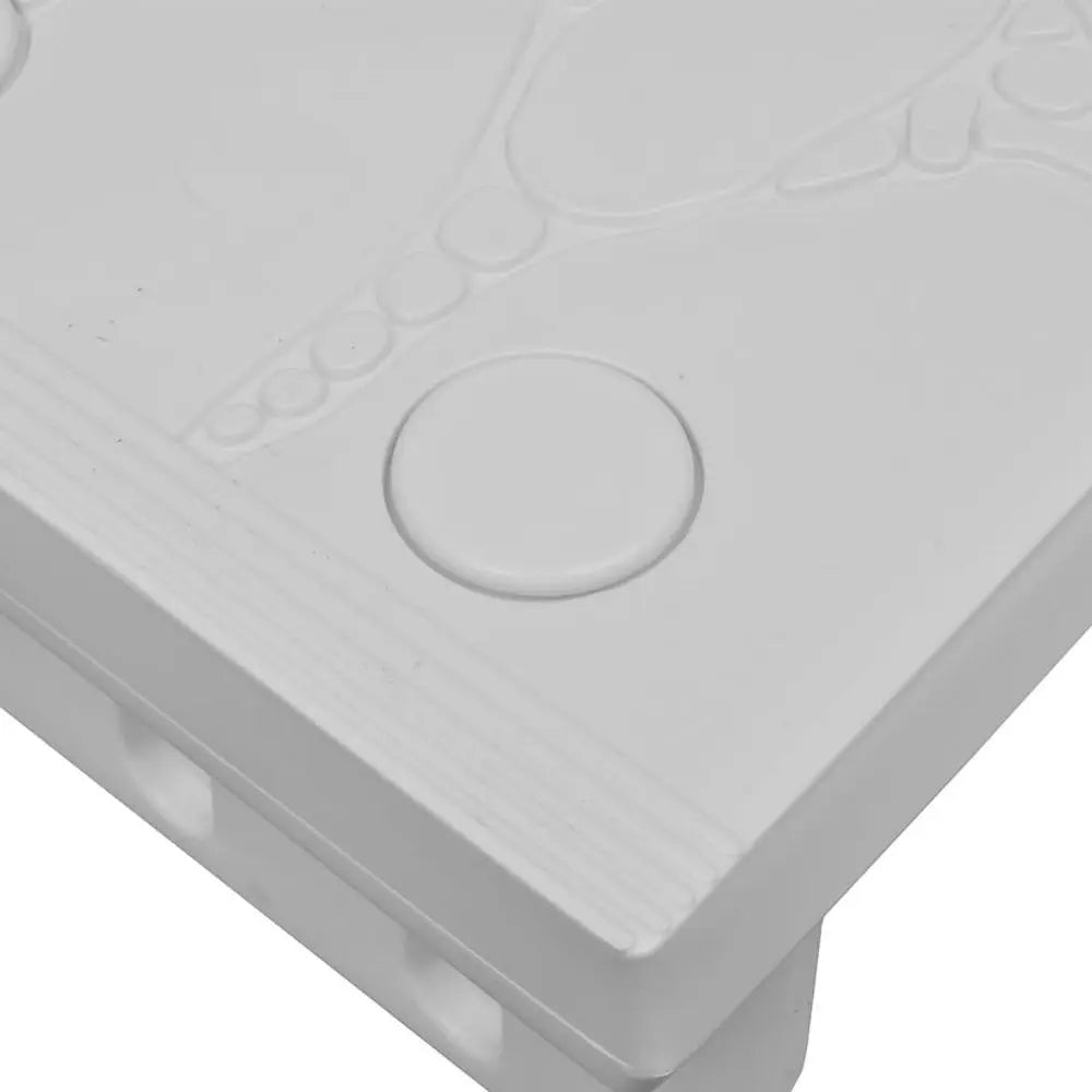 White Plastic Box With Lid On White Spa Steps Featuring a Non-skid Surface