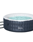 Outsunny - Inflatable Hot Tub Bubble Spa W/ Pump Cover 4 Person Dark Blue