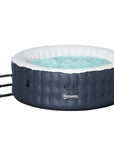 Dark Blue Inflatable Hot Tub Bubble Spa For 4 People With Pump And Cover