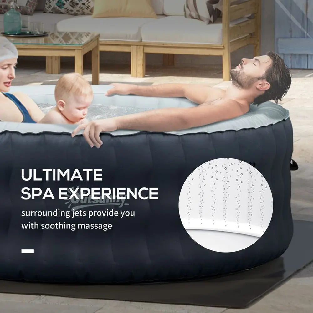 Discover Relaxation With The Ultimate Inflatable Hot Tub Bubble Spa For 4 People In Dark Blue