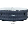 Dark Blue Inflatable Hot Tub Bubble Spa For 4-6 People, Perfect For Camping Relaxation