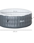 Round Inflatable Hot Tub Bubble Spa For 4-6 People, Grey Color, Perfect For Kids’ Fun