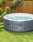 Outsunny - Inflatable Hot Tub Bubble Spa W/ Pump & Cover | Effortless Setup 4 - 6 Person Grey