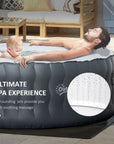 Round Inflatable Hot Tub Bubble Spa With Pump And Cover Featuring The Ultimate Inflatable™ Air Bed