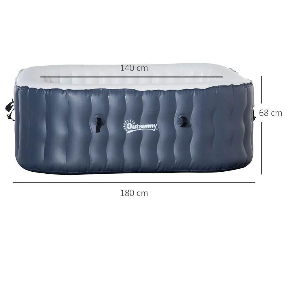 Thermax Inflatable™ Airbed Highlighted Within An Inflatable Hot Tub Spa, Dark Blue, 4-6 People