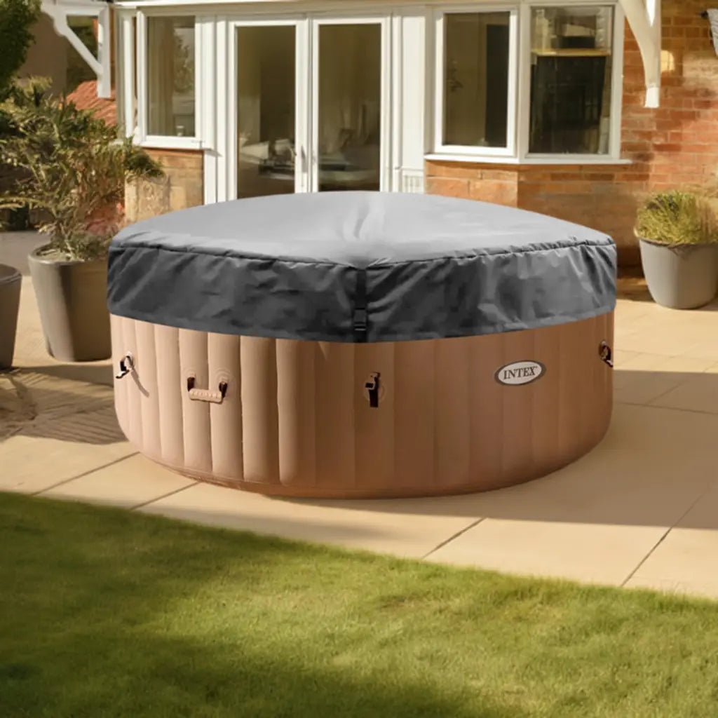 Insulated Lid For Intex Purespa Hot Tubs In a Backyard Setting