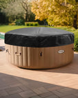 Intex Purespa Bubble Hot Tub On Patio With Insulated Lid For Optimal Heat Retention