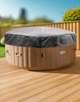 Hot Tub On a Wooden Deck With An Insulated Lid For Intex Purespa Bubble Hot Tubs