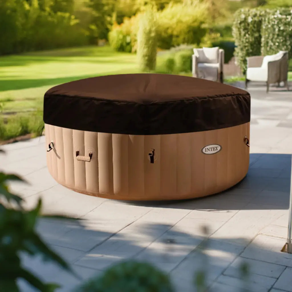 Insulated Lid For Intex Purespa Hot Tubs On a Patio, Keeping Your Hot Tub Warm And Inviting