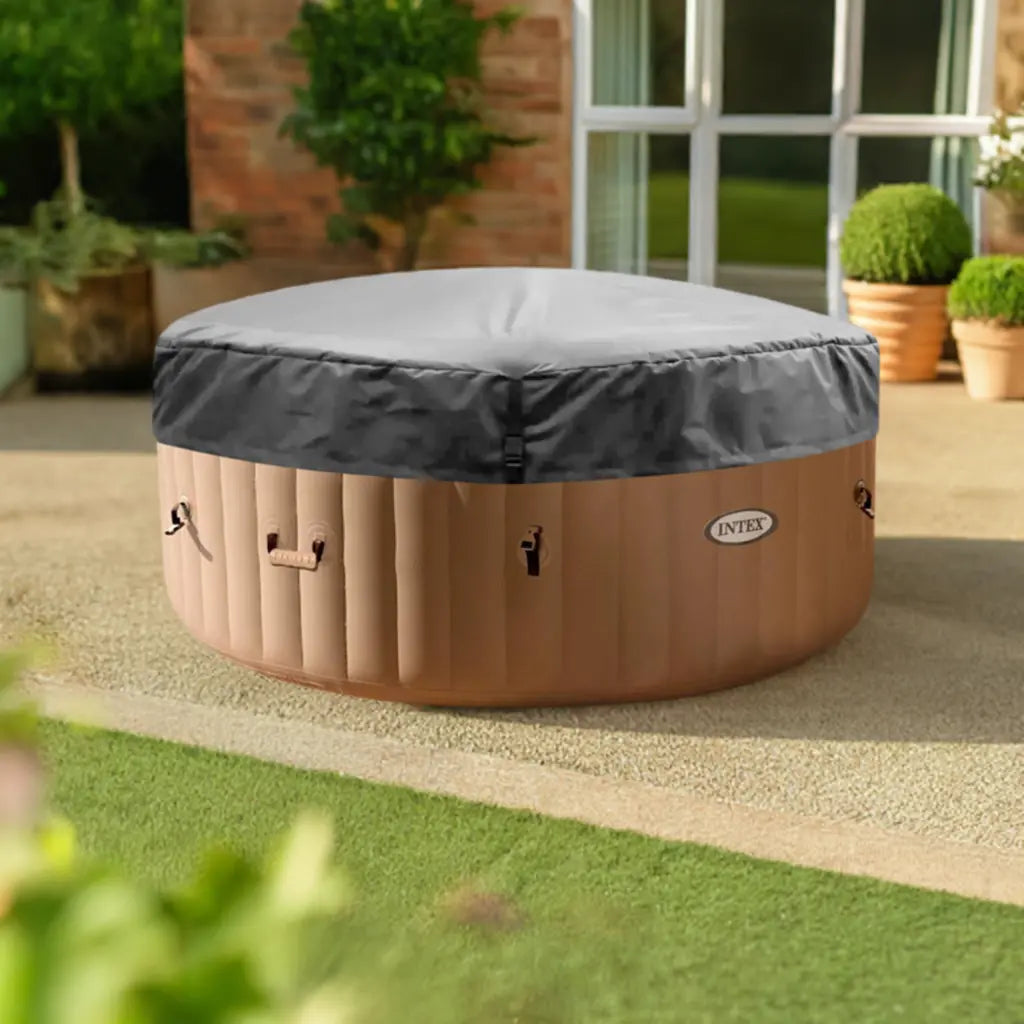 Insulated Lid For Intex Purespa Hot Tubs Protecting a Hot Tub On The Ground