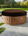 Intex Purespa Hot Tub On a Patio With An Insulated Lid, Perfect For Outdoor Relaxation