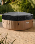 Hot Tub With Insulated Lid For Intex Purespa Bubble On a Brick Patio