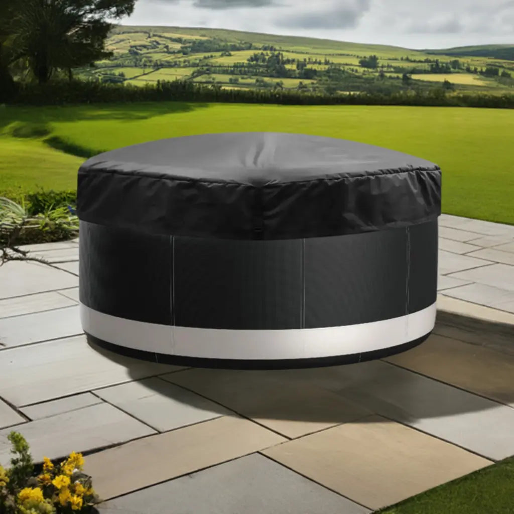 Insulated Thermal Cover For Mspa Hot Tub On Patio, Black Cover Enhances Protection