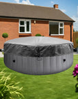 Grey And Black Patio Cover On Lawn For Wave Spa Atlantic Hot Tubs