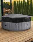 Round Outdoor Ottoman With a Black Cover For Wave Spa Atlantic Hot Tubs