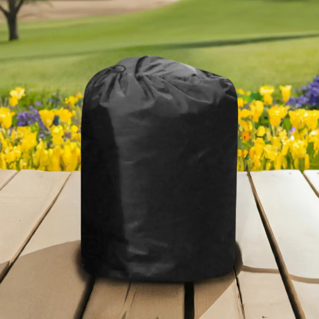 Insulated Pump Cover For Egg Pump On Wooden Table: Sleek Black Design