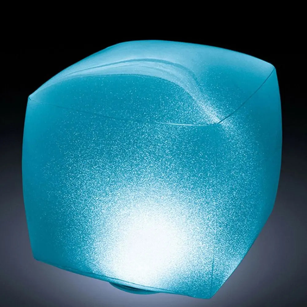 Intex 28694 Floating Led Cube - Blue Glass Lamp With Multi-color Illumination For Hot Tub Experience