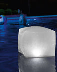 Floating White Ice Cube With Multi-color Illumination - Ideal Hot Tub Experience